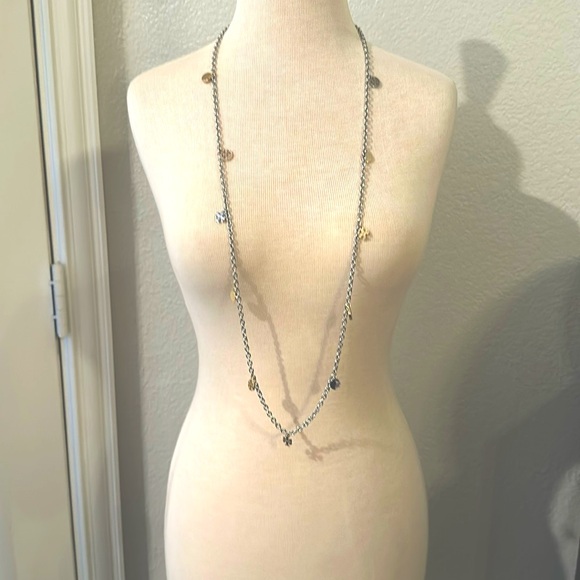 Tory Burch Logo Necklace (20.5 in) in gold and Silver - Picture 2 of 3